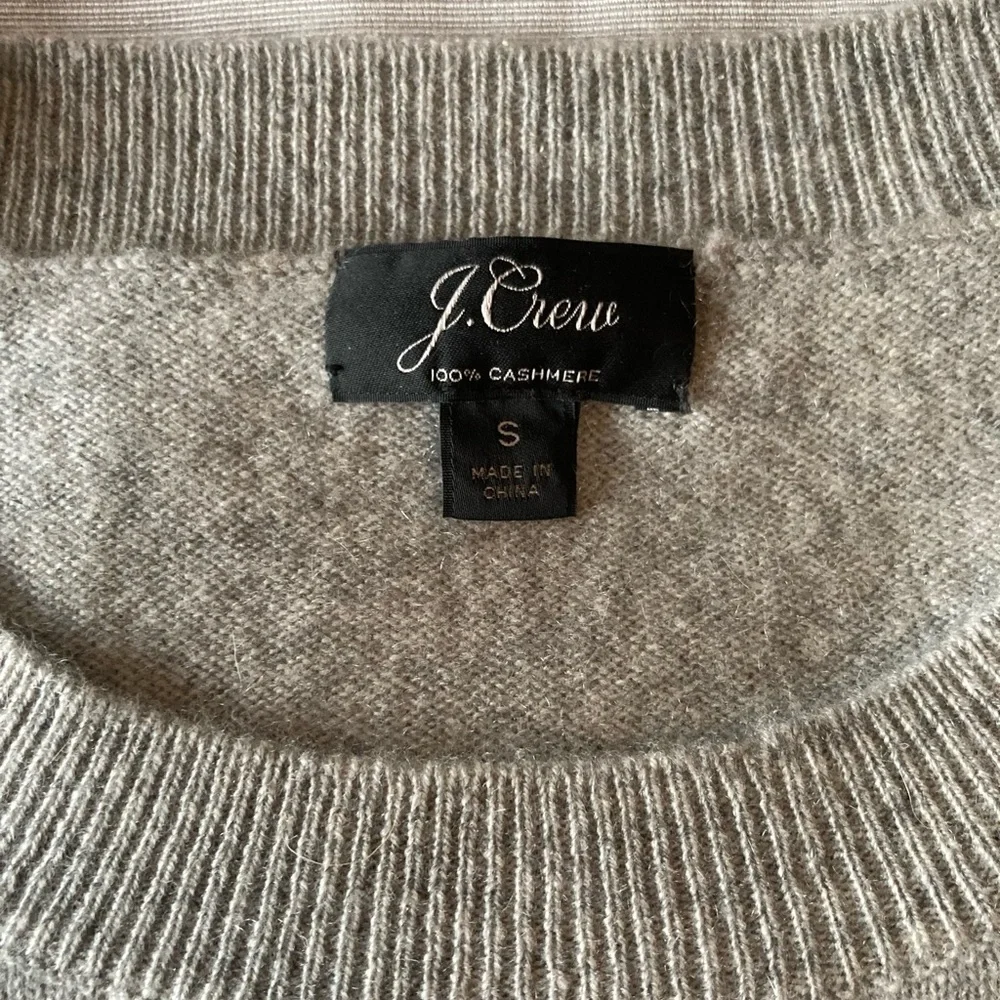 J. Crew Light Gray Crewneck Cashmerr Sweater, Size Small - Picture 2 of 5